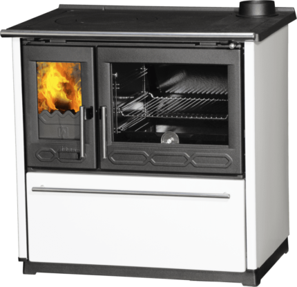 Houtfornuis 8Kw 850 glas wit links - Plamen